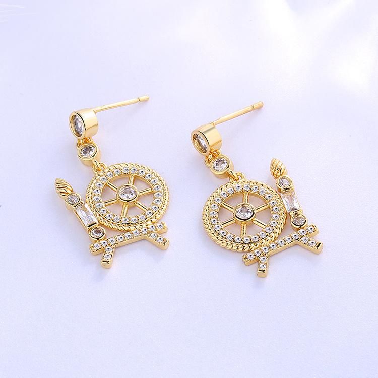 18K Gold Plated Stud Earring, Fashion Earring Jewelry, Earring Screwback