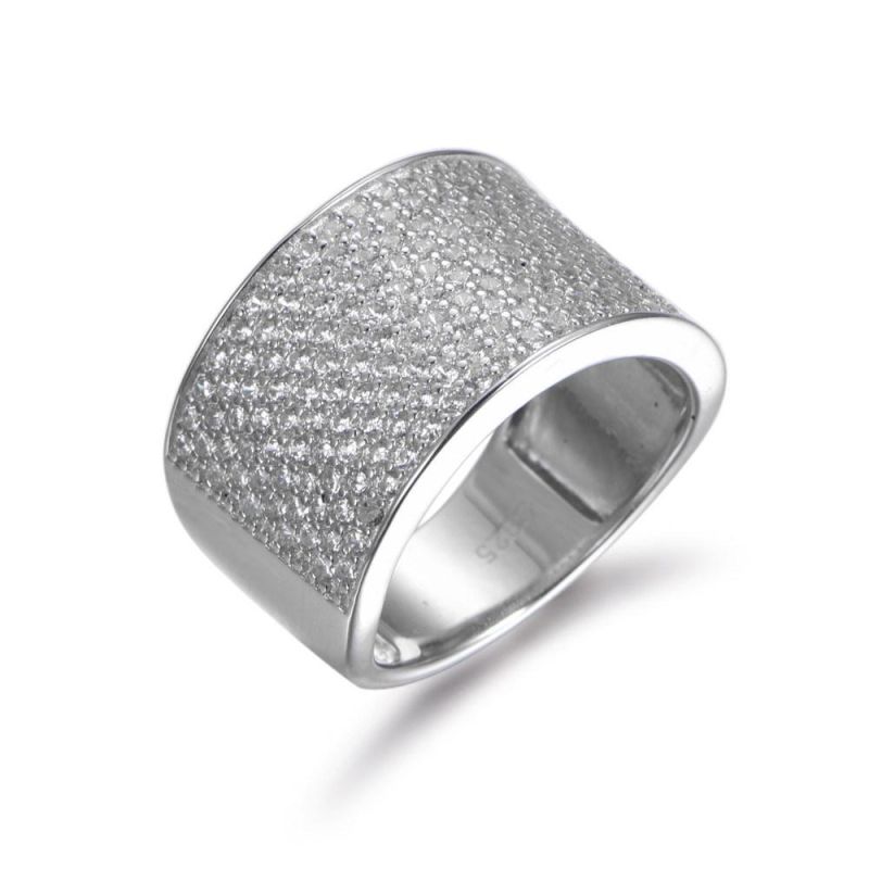 Luxury Style Silver with Fancy CZ Rhombus Ring