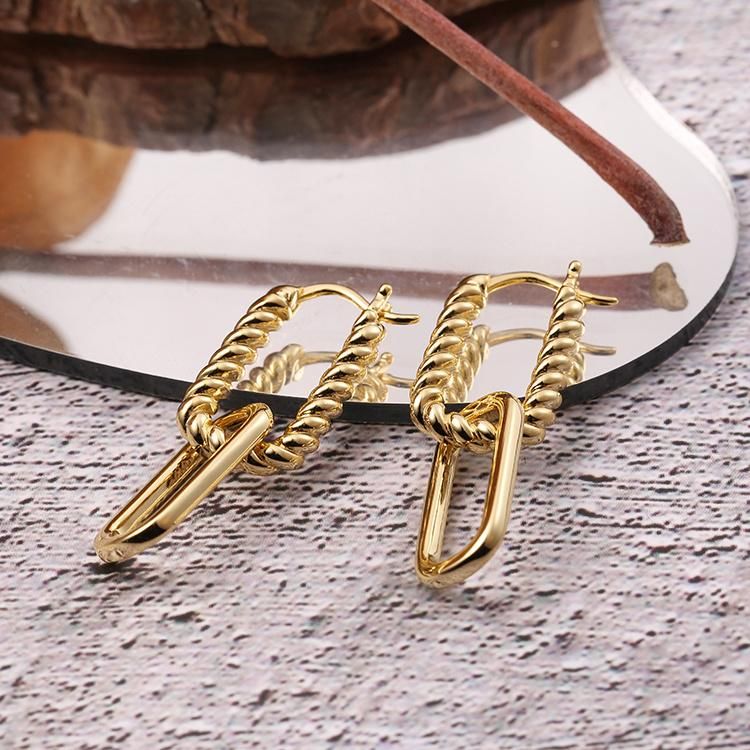 925 Silver New style Fashion Jewelry Gold Plated Factory Wholesale High Quality Jewellery Fashion Accessories Beauty Earrings