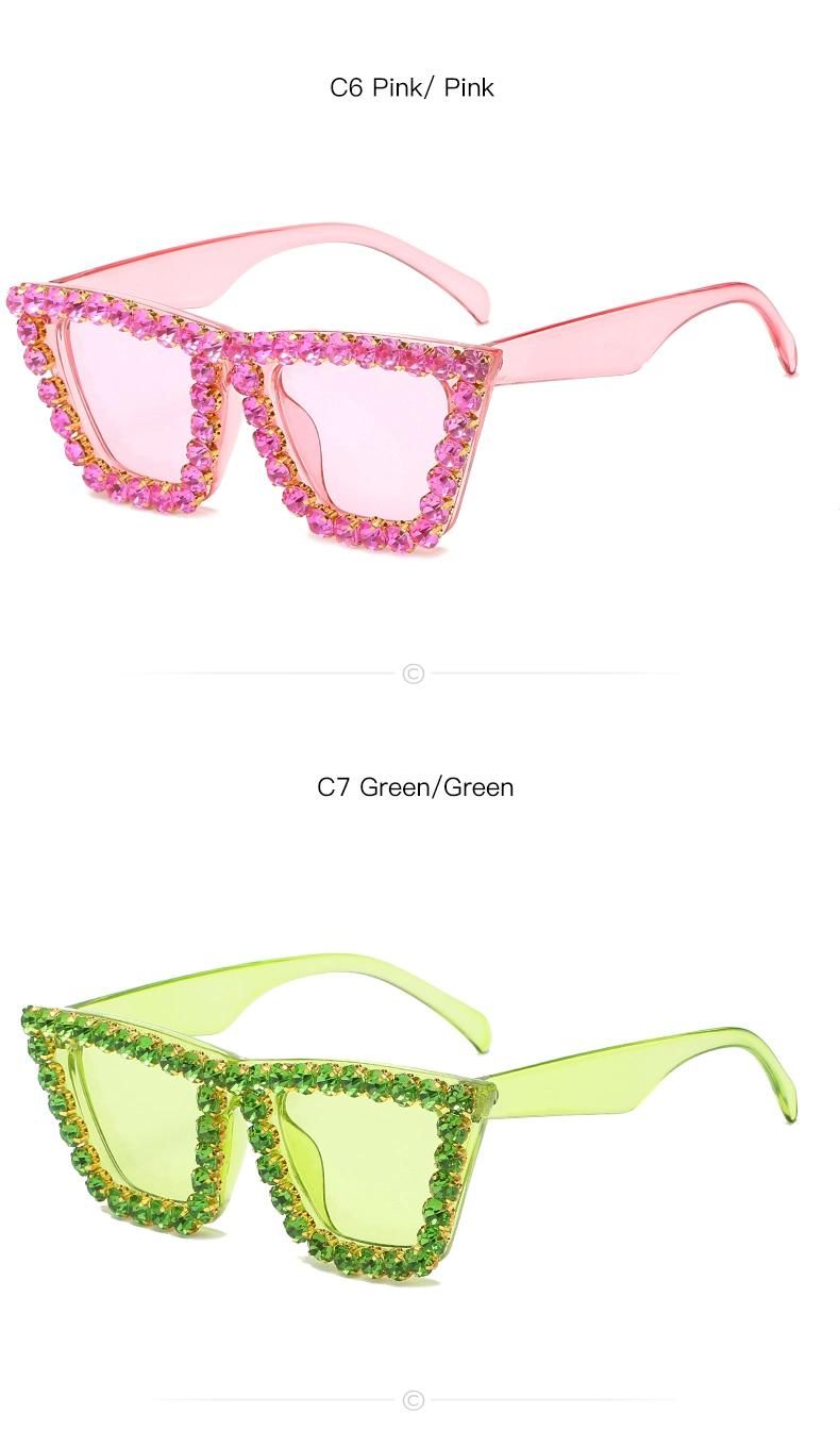Oversize Unique Female Luxury Rhinestones UV400 Sunglasses