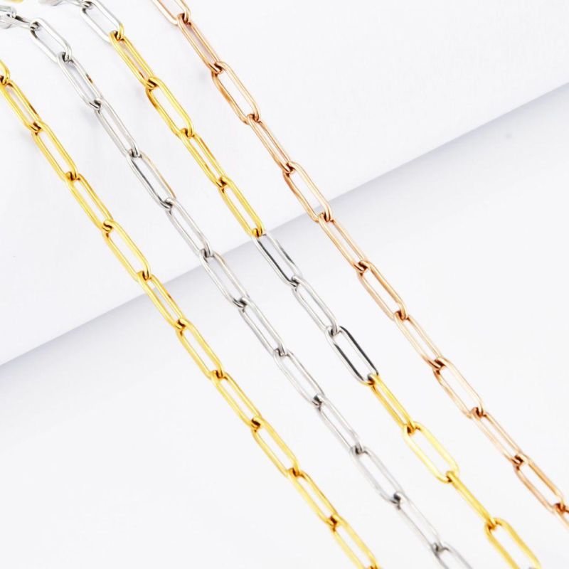 Direct Supplier Non Tarnish Fashion Jewelry Stainless Steel Long Flat Cable Chains for Anklet Bangle Bracelet Necklace Jewellery Making