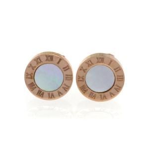 Rose Gold Plated Shell Inlaid Tragus Stud Earrings for Women