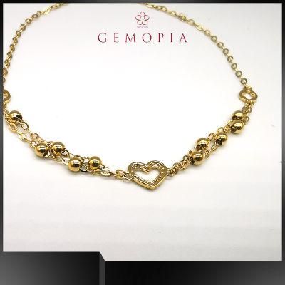 Elegant Gold Bracelet Pure Silver Jewelry for Ladies Party