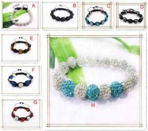 Shamballa Bracelet Disco Ball Caly Pave Beads / Adjustable Crystal Pave Beads Bracelet.
