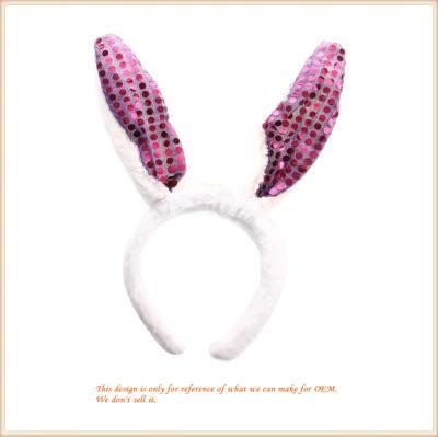 Promotional Gift Plush Bunny Ear Sequins Headband