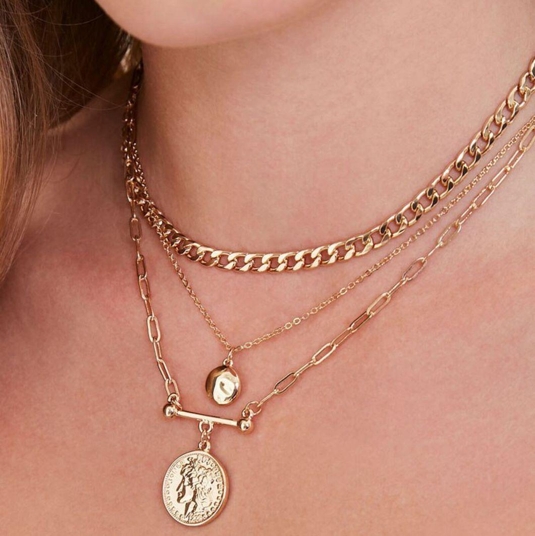 Popular Multi-Style Chain Steel Jewelry Women Collar Bone Chain Necklace