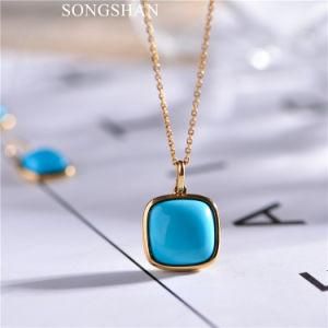 Custom 2021 Fashion Summer Necklace Gold Palted Creative Turquoise Necklace Turquoise Women Jewelry
