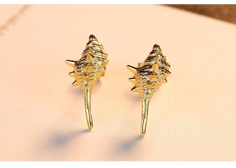 Conch Design Sliver and Gloden Fashion Ear Stud