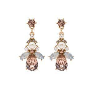 Fashion Accessories Vintage Rose Teardrop Crystal Stone Women Stud Earrings