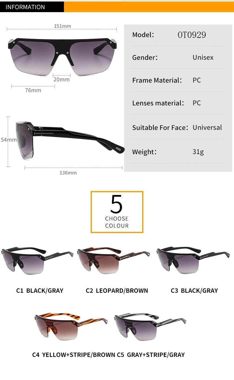 Hot Selling T-Shaped Retro Big Frame Sunglasses