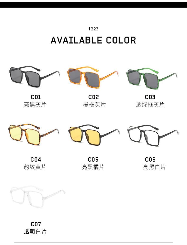 Sunglasses PC Material Lightweight and Comfortable Sunglasses Women Bright Black Plain Glasses