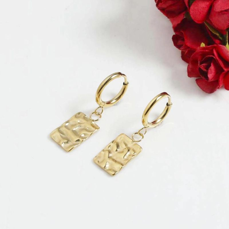 Manufacturer Custom Fashion Jewelry High Quality None Fade 2022 Gold Statement Earrings Retro Metal Earrings Gold Filled Earring