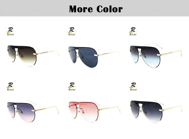 Top Flat Light Stock Frameless Sunglasses for Women