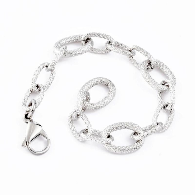 Jewellery Manufacturer Hip Hop Stainless Steel Titanium Steel Bold Link Chain Silver Bracelet Jewelry for Boy Men′s