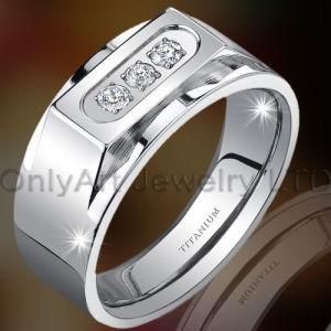 fashion stainless steel men ring with CZ jewelry