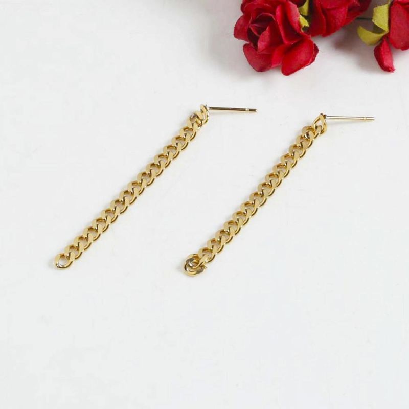 2202 New Arrival 18K Gold-Plated Stainless Steel Fashion Jewelry Link Chain Earrings High Quality jewellery Wholesale
