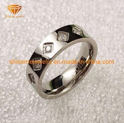 Stainless Steel Wedding Jewelry Fashion Gemstones Finger Ring SSR2032
