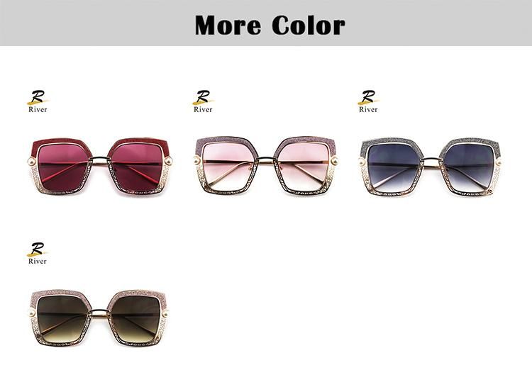 Shiny Metal Frame Women Wholesale Eyebrow Sunglasses