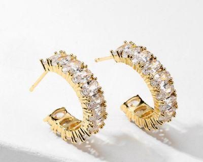 Fashion Elegant CZ Earring Jewelry, Fashion Jewelry. Gold Earring for Wemen