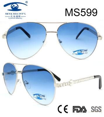 Classical Style Beautiful Frame Fashion Women Metal Sunglasses (MS599)