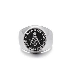 Personalized Ring 14K Plated Men Jewelry Stainless Steel Freemason Ring