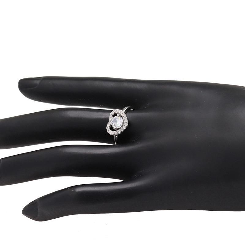 Engagement Zircon White Gold Dainty Heart Shaped Wedding Ring