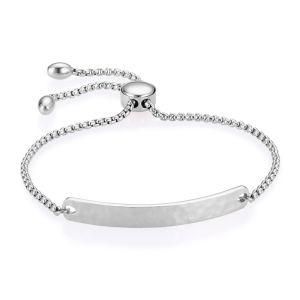 Personalised Jewelry Adjustable Engraved Logo Bump Bar Charm Women Bracelets