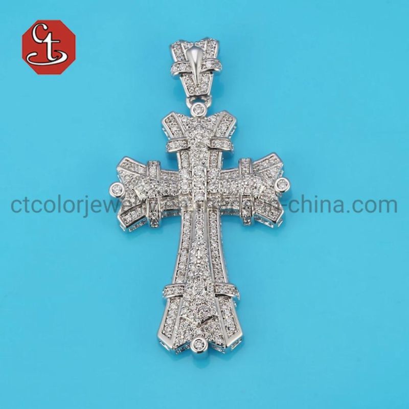 Hot Sales Hip Hop Cubic Zircon Silver Pendant for Men Trendy Necklaces Pendents Jewelry