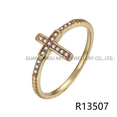 925 Sterling Silver Jewelry Cross Shape Fashion Ring