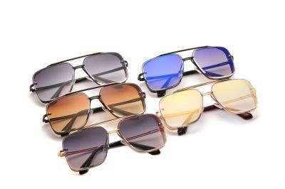 2020 No MOQ Vintage Square Metal Ocean Lens Sunglasses