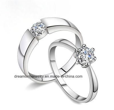 Fashion 925 Sterling Silver Cubic Zirconia Engagement Wedding Ring for Women