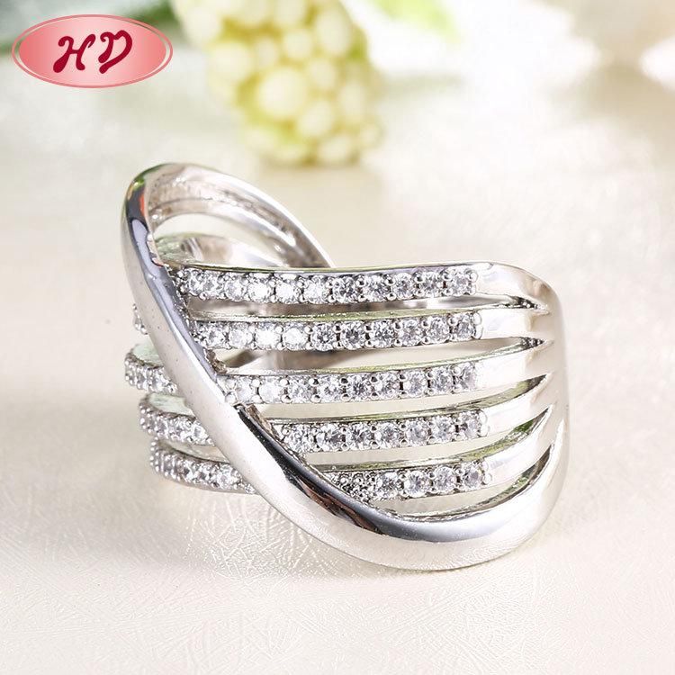 Fashion Women Accessories Elegant Lady Ring Plating Inlay Zircon Rings