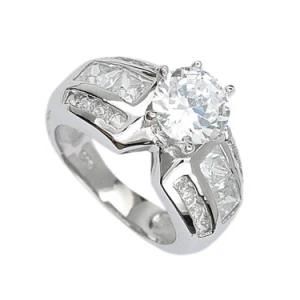 Elegant White Clear Cubic Zirconia Stone Sterling Silver Womens Ring