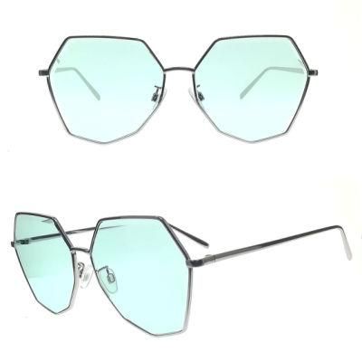 Polygon Shape Metal Fashion Sunglasses