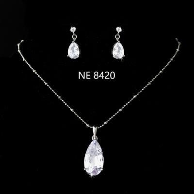 Wedding CZ Necklace Jewelry Set, Bridal CZ Necklace Jewelry Set, Bridesmaid Jewelry