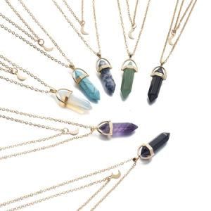 Natural Stone Moon Choker Fashion Necklace
