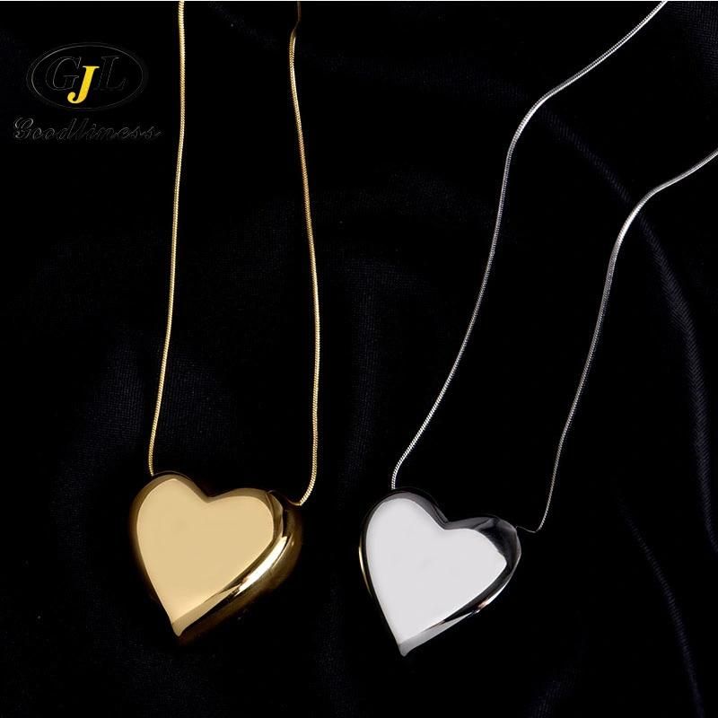 High Quality Gold Heart Plated Shape Abstract Necklace Jewelry