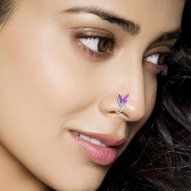 New Brass Butterfly Nose Ring Nose Clip
