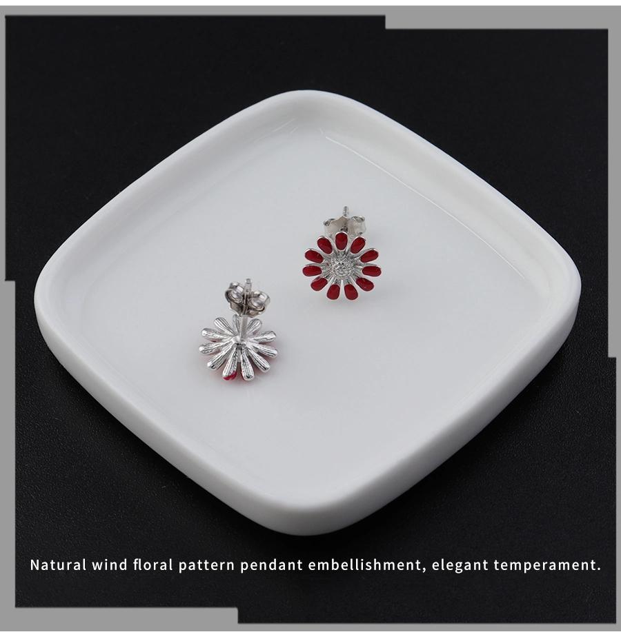 S925 Silver Flower Stud Earrings