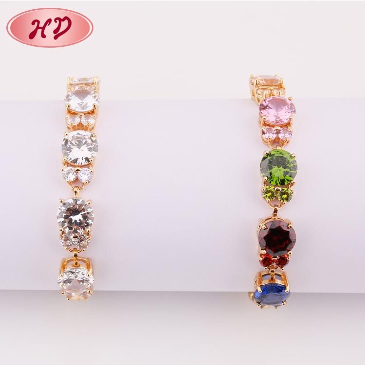 New Design 18K Gold Color Elegant CZ Diamond Fashion Jewelry Bracelet