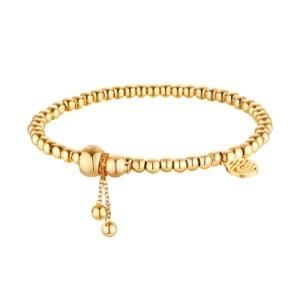 Simple Stainless Steel Gourd &quot;Fu&quot; Small Round Brand Beaded Bracelet