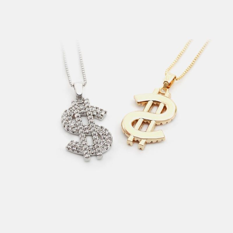 Wholesale Necklace and Earrings Set Dollar Shape Pendant Jewelry Set