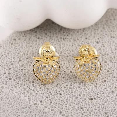 925 Silver Fashion Accessories Shining Cubic Zirconia Moissanite Lab Diamond Gold Plated Factory Wholesale Fashion Jewelry Jewellery Earrings