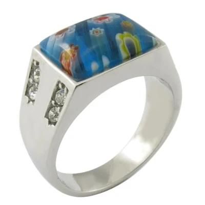 Hot Casting Stainless Steel Gemstone Ring