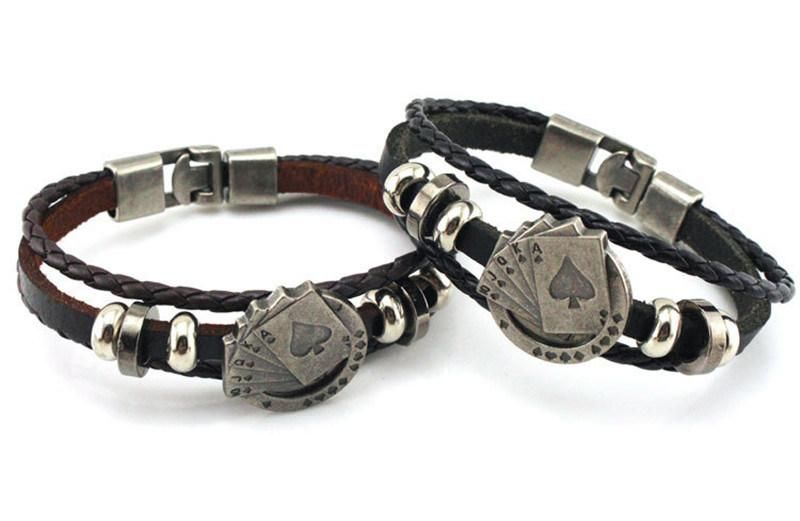 Vintage Men′ S Braided Fashion Accessories Leather Bracelet Fashion Bracelet Jewelry