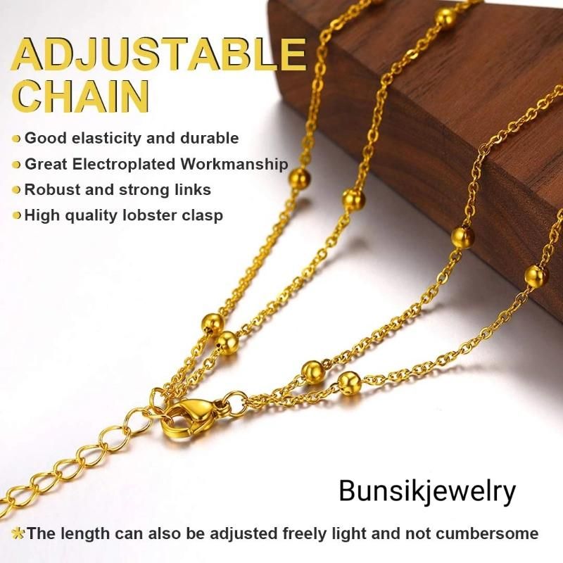 Hot Selling Fashion Custom Cross Bead Chain Necklace Stainless Steel Jewelry for Lady Glasses Chain