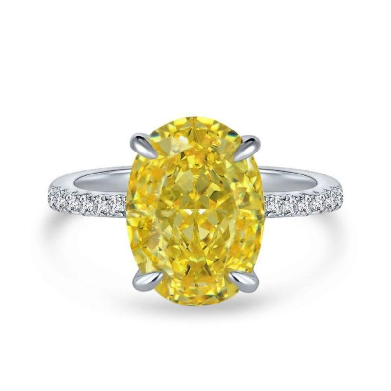 Designer Wholesale Jewelry 9mm*13mm Radiant Cut Oval Pink 5A Zirconia Elegant Engagement 925 Sterling Silver Rings