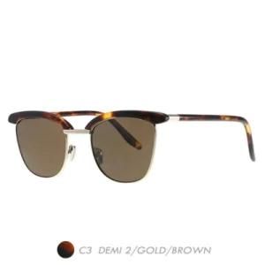 Acetate&Nylon Polarized Sunglasses, Classic Fashion Half Rim Frame A18024-03