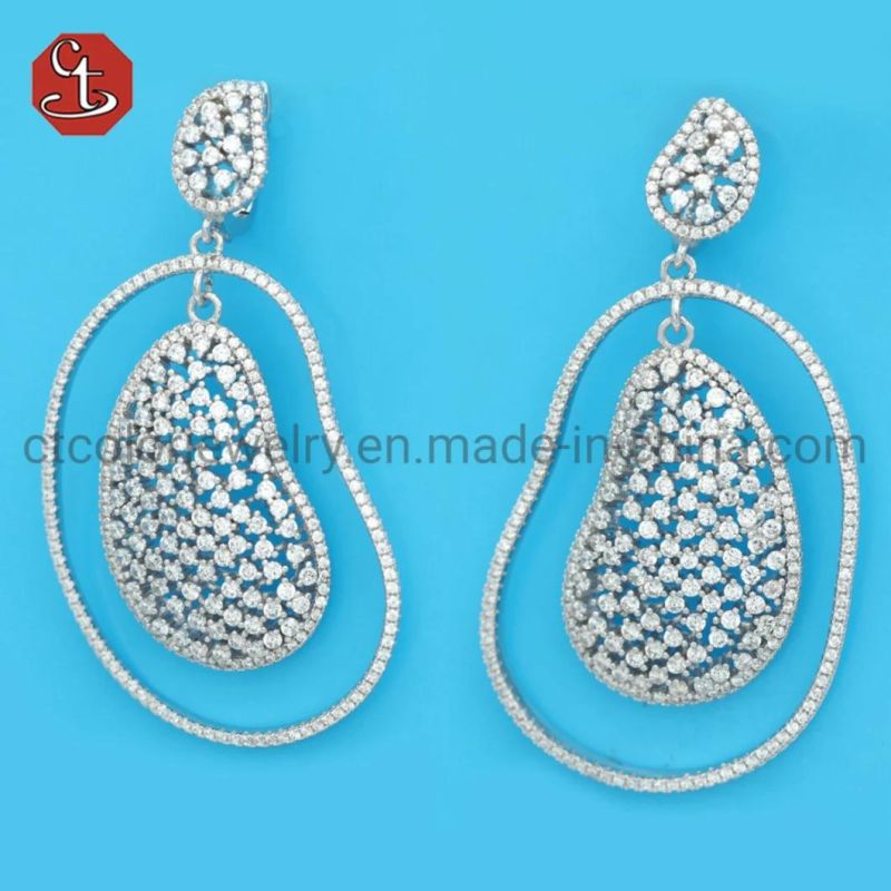 Factory Price Tassel Silver or Brass Pave Cubic Zircon