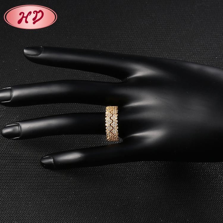 Fashion Women 18K Gold Plated Silver Stainless Steel Wedding Engagement Finger Rings Jewelry Design